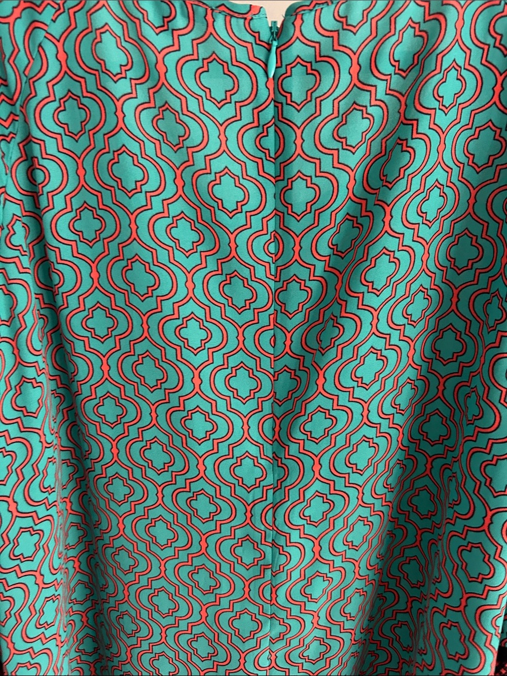 Adrianna Papell Teal Geometric Cold-Shoulder Blouse - Picture 3 of 3